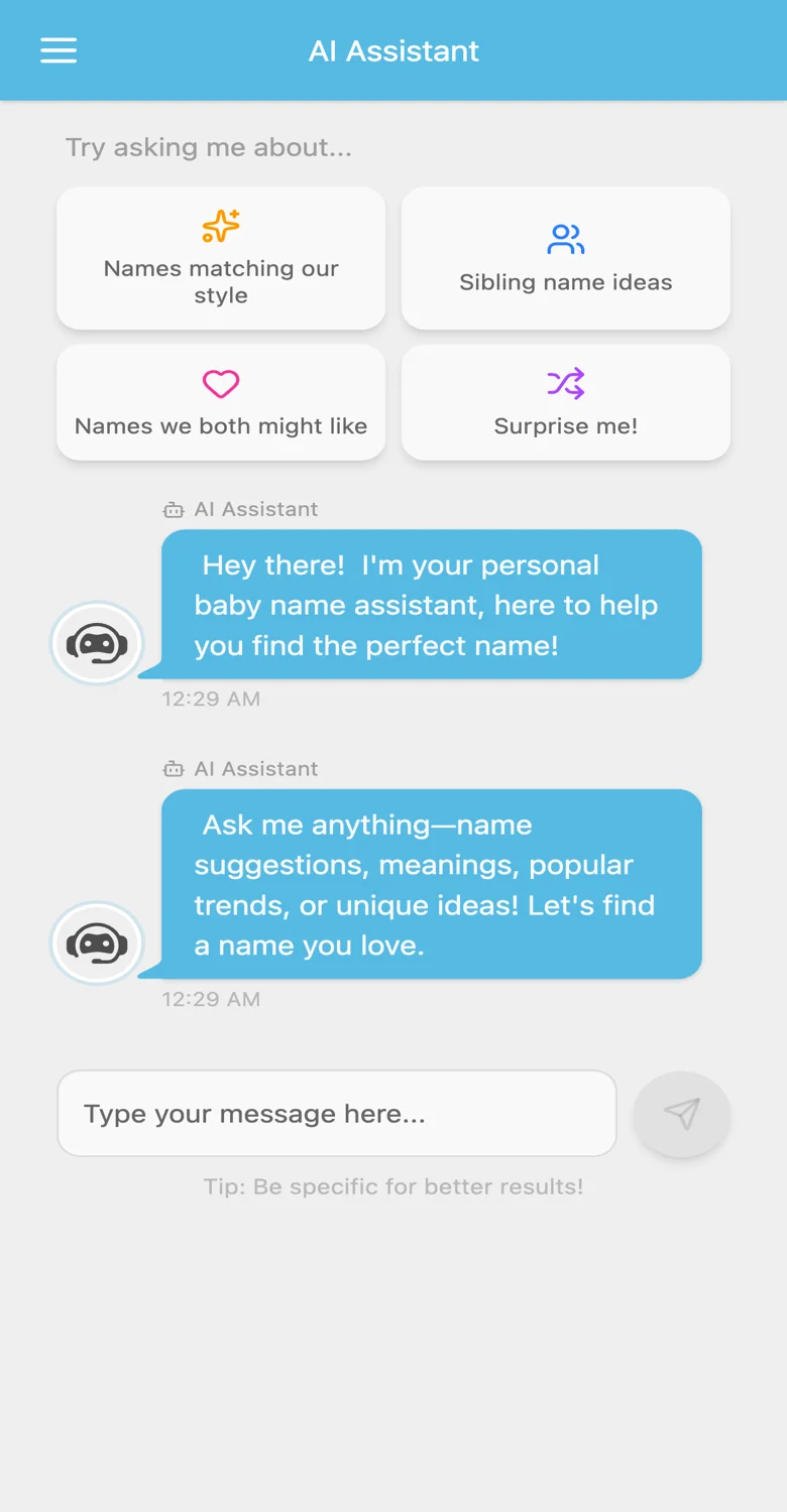 Comment fonctionne l'assistant IA pour prénoms